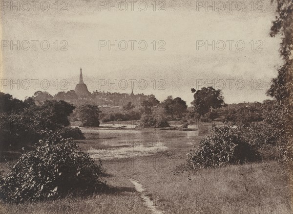 Rangoon. View Near the Lake, 1855. Captain Linnaeus Tripe (British, 1822-1902). Albumenized salt print from a paper negative; image: 25.1 x 34.3 cm (9 7/8 x 13 1/2 in.); paper: 25.1 x 34.3 cm (9 7/8 x 13 1/2 in.); matted: 45.7 x 55.9 cm (18 x 22 in.).