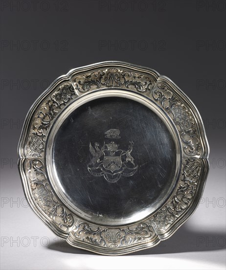 Plate, c. 1820. Paul Storr (British, 1771-1844). Silver; overall: 1.5 x 79 x 25 cm (9/16 x 31 1/8 x 9 13/16 in.).