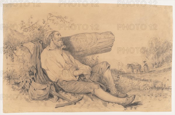 Sleeping Field Worker, 1842. Dominque Louis Papety (French, 1815-1849). Graphite; sheet: 25.7 x 39.7 cm (10 1/8 x 15 5/8 in.).