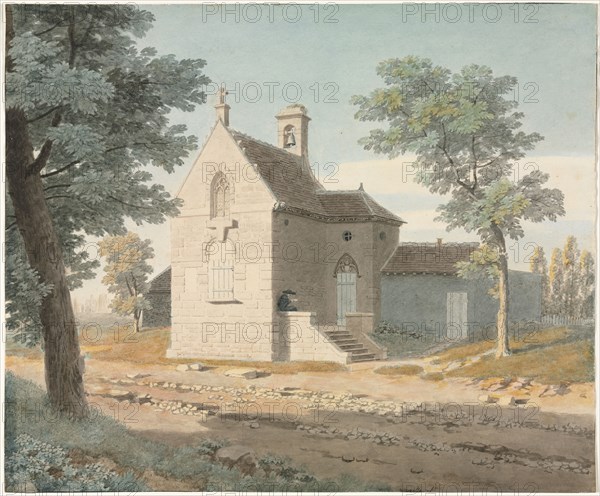 Church by a Road, late 1700s-1800s. Jean Lubin Vauzelle (French, 1776-aft 1837). Watercolor with graphite ; sheet: 22.8 x 27.6 cm (9 x 10 7/8 in.).