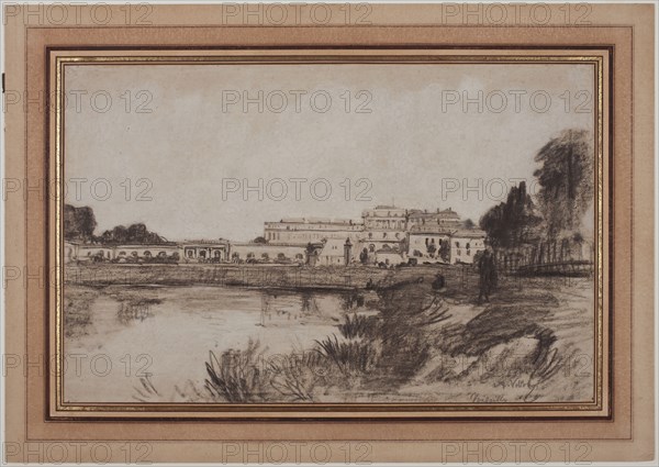 View of Versailles, 1800s. Antoine Vollon (French, 1833-1900). Black and white chalk; sheet: 31.5 x 48.9 cm (12 3/8 x 19 1/4 in.); secondary support: 42.5 x 59.7 cm (16 3/4 x 23 1/2 in.).