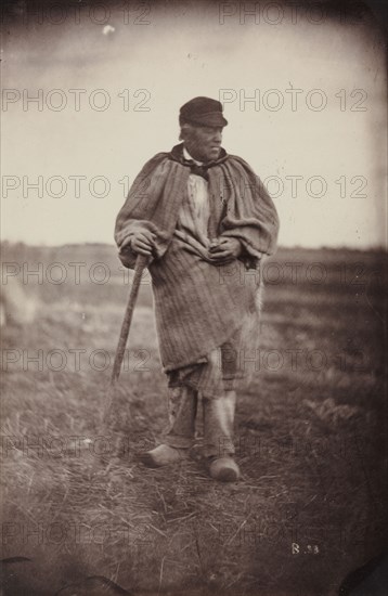 Man with Walking Stick, late 1870's. Auguste Giraudon's Artist (French). Albumen print from wet collodion negative; image: 17.1 x 11.2 cm (6 3/4 x 4 7/16 in.); paper: 17.1 x 11.2 cm (6 3/4 x 4 7/16 in.); matted: 45.7 x 35.6 cm (18 x 14 in.)