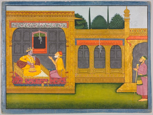 The Marriage of Rukmini [Mangal], 1775. India, Pahari Hills, Garhwal school, 18th century. Opaque watercolors and gold on paper; overall: 24.8 x 33.1 cm (9 3/4 x 13 1/16 in.).