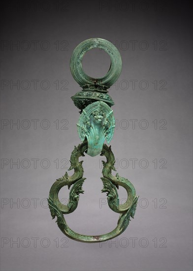 A Pair of Decorated Palanquin Hooks and Rings, 1100-1175. Cambodia, Angkor Wat Style, 12th century. Bronze; overall: 52.6 x 34.2 x 23 cm (20 11/16 x 13 7/16 x 9 1/16 in.).