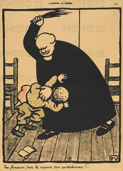 Crimes and Punishments VIII, 765: You'll learn..., 1869. Félix Vallotton (French, 1865-1925). Color lithograph; sheet: 32 x 24 cm (12 5/8 x 9 7/16 in.); image: 26.8 x 20.6 cm (10 9/16 x 8 1/8 in.)