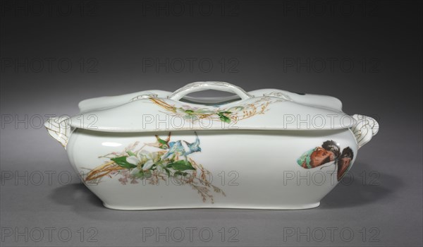 Entrée Dish, c. 1890-1910. France, Limoges, 19th century. Porcelain; overall: 9.6 x 28 x 16.9 cm (3 3/4 x 11 x 6 5/8 in.).