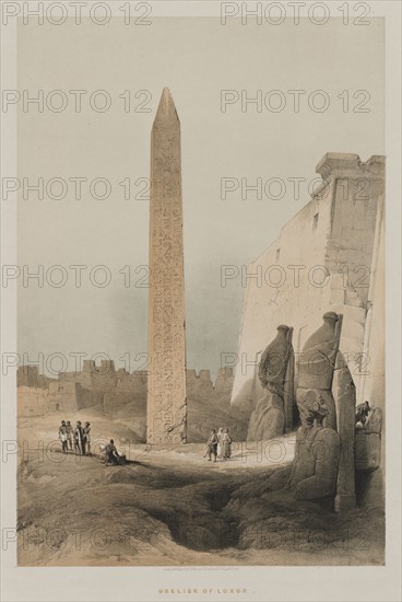 Egypt and Nubia, Volume I: Luxor, 1846. Louis Haghe (British, 1806-1885), F.G.Moon, 20 Threadneedle Street, London, after David Roberts (British, 1796-1864). Color lithograph; sheet: 60.3 x 43 cm (23 3/4 x 16 15/16 in.); image: 48.5 x 32.8 cm (19 1/8 x 12 15/16 in.)