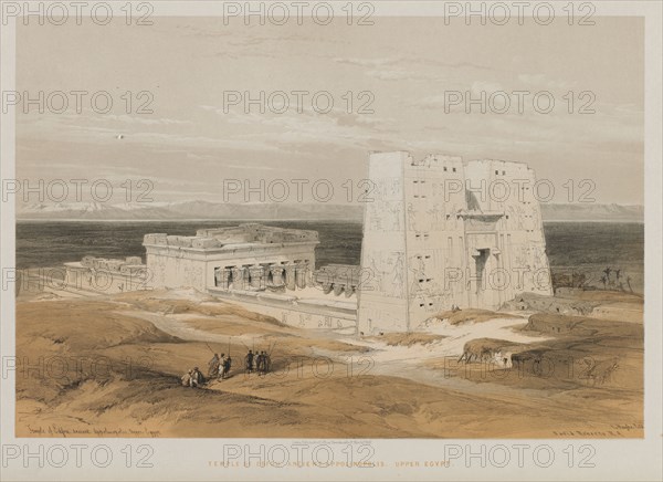 Egypt and Nubia, Volume I: Temple at Edfou, Ancient Apollinopolis, Upper Egypt, 1847. Louis Haghe (British, 1806-1885), F.G. Moon, 20 Threadneedle Street, London, after David Roberts (British, 1796-1864). Color lithograph; sheet: 43 x 60.3 cm (16 15/16 x 23 3/4 in.); image: 33.6 x 50.1 cm (13 1/4 x 19 3/4 in.)