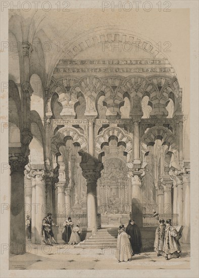 Picturesque Sketches in Spain: The Mosque, Cordova, 1837. Thomas Shotter Boys (British, 1803-1874), Hodgson & Graves, 6, Pall Mall, London, after David Roberts (British, 1796-1864). Lithograph; sheet: 55 x 37.4 cm (21 5/8 x 14 3/4 in.); image: 40.9 x 28.6 cm (16 1/8 x 11 1/4 in.).
