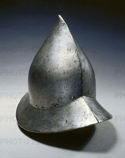 Cabacete (Helmet), c. 1480s-1490s. Spain, late 15th century. Steel; overall: 27.3 x 26 x 36.5 cm (10 3/4 x 10 1/4 x 14 3/8 in.)