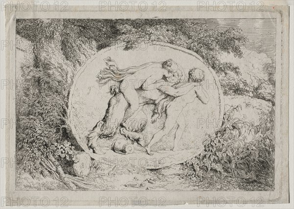 Bacchanales: Nymph Astride a Satyr, 1763. Jean-Honoré Fragonard (French, 1732-1806). Etching; sheet: 15.8 x 22.3 cm (6 1/4 x 8 3/4 in.); platemark: 14.9 x 21.2 cm (5 7/8 x 8 3/8 in.)