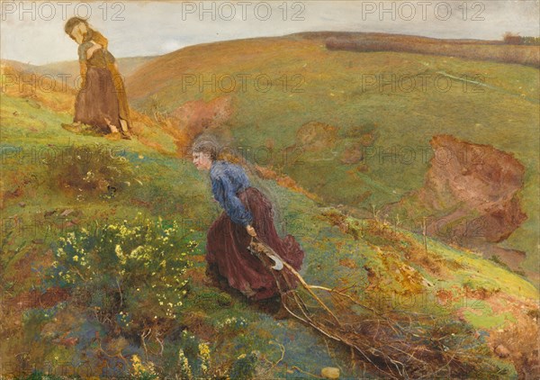 The Wood Gatherers, 1869. John William North (British, 1842-1924). Watercolor and gouache with scratch-away and touches of shell gold on off-white wove paper; sheet: 40.5 x 56.3 cm (15 15/16 x 22 3/16 in.).