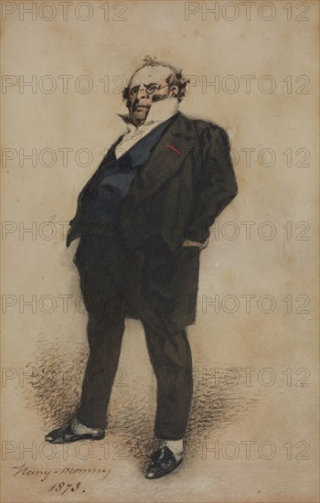Self-Portrait in the Role of M. Prud'homme , 1873. Henry Bonaventure Monnier (French, 1805-1877). Watercolor and gouache with pen and ink on laid paper; sheet: 22 x 14.1 cm (8 11/16 x 5 9/16 in.).