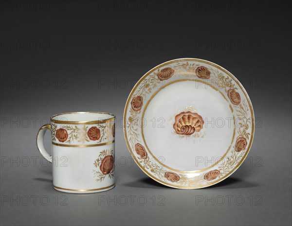 Cup from Oliver Wolcott, Jr. Tea Service, 1785-1805. Chinese Export porcelain, late 18th-early 19th century. Porcelain, sepia enamel, gold leaf; overall: 7 x 9 x 6 cm (2 3/4 x 3 9/16 x 2 3/8 in.).