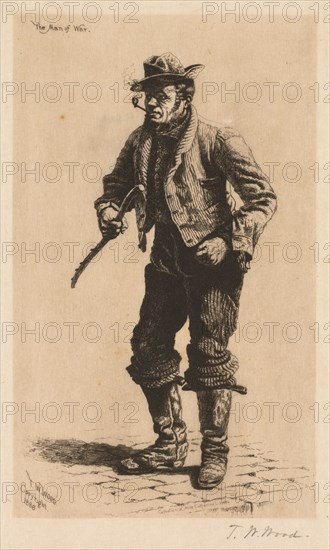 The Man of War, 1886. Thomas Waterman Wood (American, 1823-1903). Etching; sheet: 48.8 x 32.3 cm (19 3/16 x 12 11/16 in.); platemark: 31.8 x 19.1 cm (12 1/2 x 7 1/2 in.).
