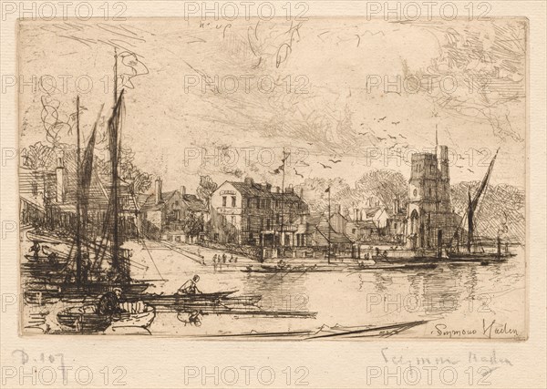 Harry Kelly's, Putney, 1865-1866. Francis Seymour Haden (British, 1818-1910). Etching; sheet: 17.5 x 23.1 cm (6 7/8 x 9 1/8 in.); platemark: 11 x 17.5 cm (4 5/16 x 6 7/8 in.)