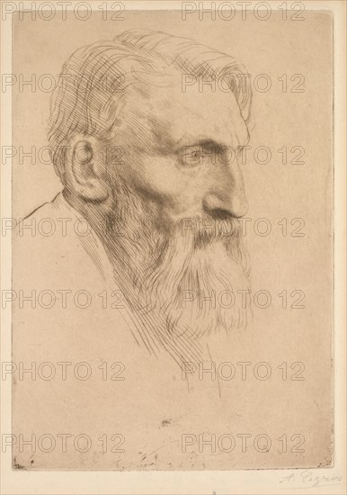 Auguste Rodin, 1881. Alphonse Legros (French, 1837-1911). Etching; sheet: 38.7 x 22.8 cm (15 1/4 x 9 in.); platemark: 25 x 17.5 cm (9 13/16 x 6 7/8 in.).