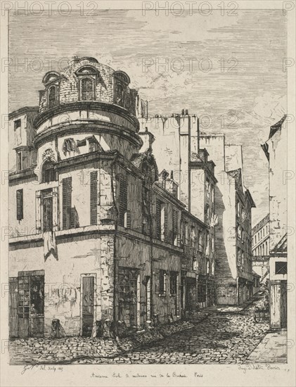 Eaux-Fortes sur le Vieux Paris: Ancienne école de médecine rue de la Bûcherie (Etchings of Old Paris: Former Medical School, rue de la Bucherie), 1865. Gabrielle-Marie Niel (French, 1840-1894), Published by Cadart, Printed by Auguste Delatre. Etching on chine collé; platemark: 32.5 x 24.5 cm (12 13/16 x 9 5/8 in.); secondary support: 36.5 x 29.6 cm (14 3/8 x 11 5/8 in.)