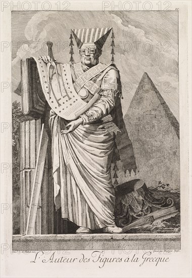 Mascarade à la Grecque: L'Auteur des figures à la Grecque (Plate 10), 1771. Benigno Bossi (Italian, 1727-1792). Etching