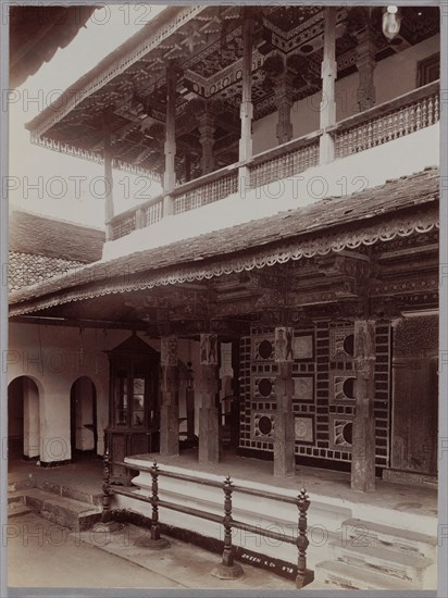 Buddhist Temple in Kandy, Ceylon, c. 1880s. Skeen & Co. (British, active 1860-1920). Albumen print from wet collodion negative, hand colored; sheet: 26.7 x 20.4 cm (10 1/2 x 8 1/16 in.).