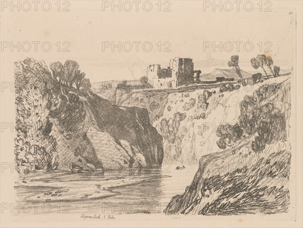 Liber Studiorum: Plate 27, Kilgarren Castle, N. Wales, 1838. John Sell Cotman (British, 1782-1842). Softground etching, from a bound volume containing 48 plates; sheet: 49.6 x 32 cm (19 1/2 x 12 5/8 in.); platemark: 15.1 x 20.2 cm (5 15/16 x 7 15/16 in.).