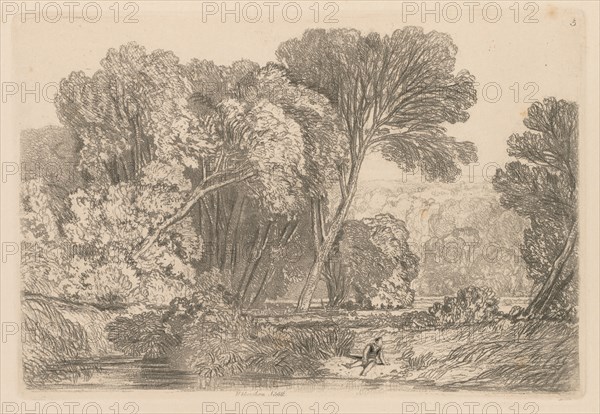 Liber Studiorum: Plate 5, Walsingham, Norfolk, 1838. John Sell Cotman (British, 1782-1842). Softground etching, from a bound volume containing 48 plates; sheet: 30.2 x 49.5 cm (11 7/8 x 19 1/2 in.); platemark: 15.3 x 22.4 cm (6 x 8 13/16 in.)