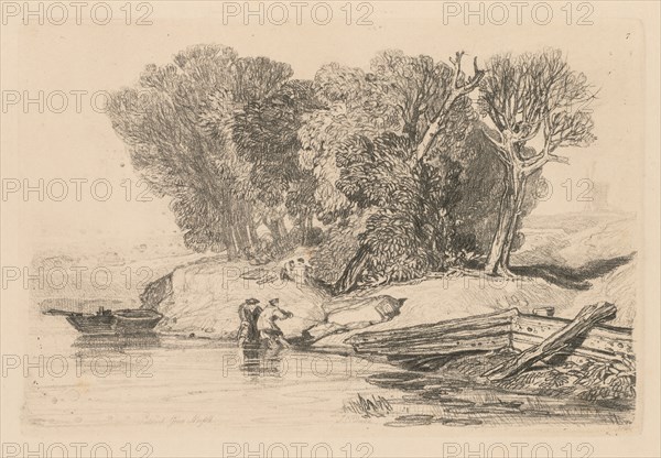 Liber Studiorum: Plate 7, Postwick Grove, Norfolk, 1838. John Sell Cotman (British, 1782-1842). Softground etching, from a bound volume containing 48 plates; sheet: 32 x 49.6 cm (12 5/8 x 19 1/2 in.); platemark: 15.1 x 22.6 cm (5 15/16 x 8 7/8 in.).