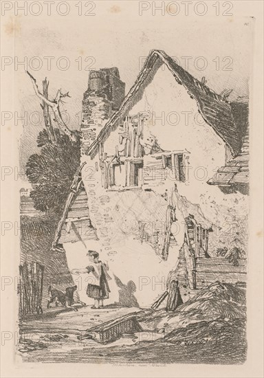 Liber Studiorum: Plate 40, Lakenham, near Norwich, 1838. John Sell Cotman (British, 1782-1842). Softground etching, from a bound volume containing 48 plates; sheet: 49.6 x 32 cm (19 1/2 x 12 5/8 in.); platemark: 23.7 x 16.1 cm (9 5/16 x 6 5/16 in.).
