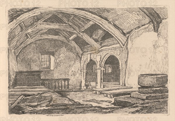 Liber Studiorum: Plate 42, Capel Carrig, Caernarvonshire, 1838. John Sell Cotman (British, 1782-1842). Softground etching, from a bound volume containing 48 plates; sheet: 49.6 x 32 cm (19 1/2 x 12 5/8 in.); platemark: 12.8 x 18.7 cm (5 1/16 x 7 3/8 in.).