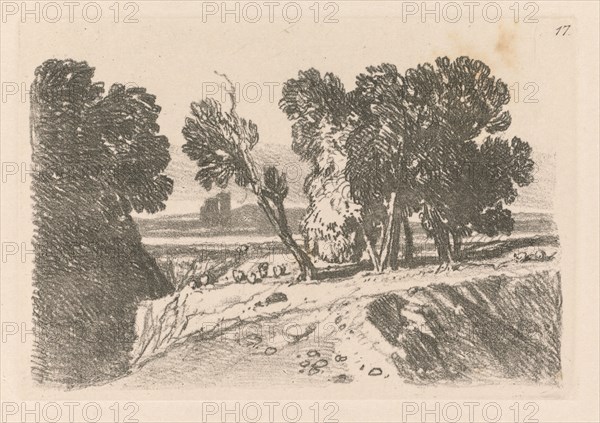 Liber Studiorum: Plate 17, A Study, 1838. John Sell Cotman (British, 1782-1842). Softground etching, from a bound volume containing 48 plates; sheet: 49.5 x 32 cm (19 1/2 x 12 5/8 in.); platemark: 7.7 x 11.1 cm (3 1/16 x 4 3/8 in.).