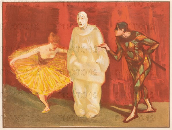 L'Estampe Moderne: Pantomime, 1899. Henri Gabriel Ibels (French, 1867-1936), Imprimerie Champenois. Color lithograph from bound volume containing 50 lithographs, each with a tissue paper guard; sheet: 39.9 x 30.5 cm (15 11/16 x 12 in.); image: 26.3 x 34.9 cm (10 3/8 x 13 3/4 in.)