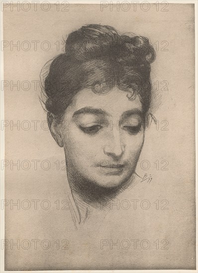 L'Estampe Moderne: Portrait: Portrait, 1899. Félix Bracquemond (French, 1833-1914), Imprimerie Champenois. Lithograph from bound volume containing 50 lithographs, each with a tissue paper guard; sheet: 29.4 x 21 cm (11 9/16 x 8 1/4 in.); image: 29.4 x 21 cm (11 9/16 x 8 1/4 in.); secondary support: 40.3 x 30.6 cm (15 7/8 x 12 1/16 in.).