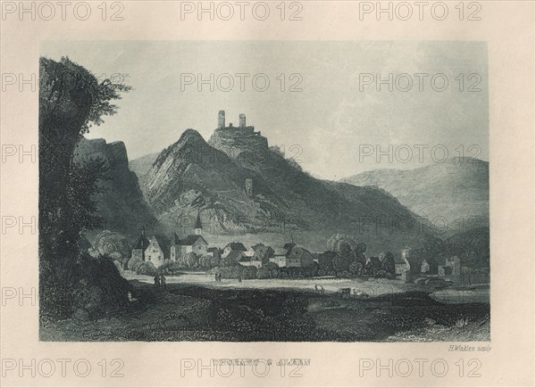Das Malerische und Romantische Rheinland: Thurant & Alken, 1928. Henry Winkles (British, 1801-1900), Kurt Schroeder. Etching in blue; sheet: 24.1 x 32.3 cm (9 1/2 x 12 11/16 in.); plate: 15 x 23.8 cm (5 7/8 x 9 3/8 in.)