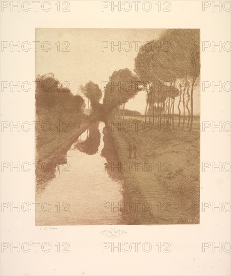 Suite de Paysages: Landscape,  Plate 3, Remarque, Bat, 1892-1893. Charles Marie Dulac (French, 1865-1898), Printed by Monrocq Frères, Paris. Color lithograph