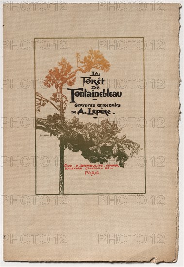 Fontainebleau Forest: Ad for "Fontainebleau Forest" (La Forêt de Fontainebleau), 1890. Auguste Louis Lepère (French, 1849-1918), A. Desmoulins, Published in Revue Illustrée, 1887-90. Pamphlet, color woodcut on cover, related to bound volume with 34 wood engravings; sheet: 26.3 x 36 cm (10 3/8 x 14 3/16 in.).