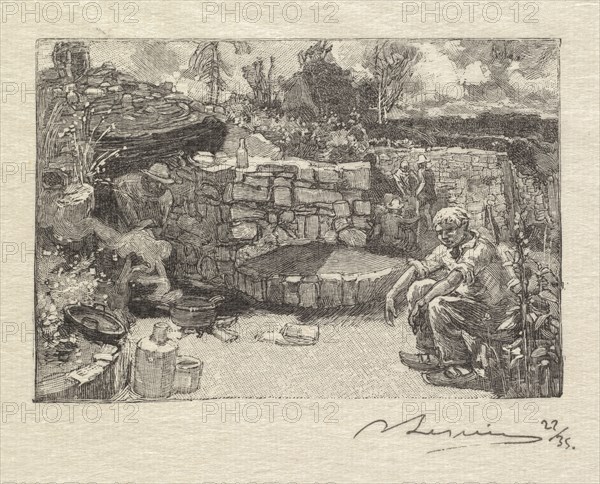 Fontainebleau Forest: Quarryman's Lodge (La Forêt de Fontainebleau: Une loge de carrier), 1890. Auguste Louis Lepère (French, 1849-1918), A. Desmoulins, Published in Revue Illustrée, 1887-90. Wood engraving from bound volume of 34 ; image: 5.6 x 8.2 cm (2 3/16 x 3 1/4 in.).