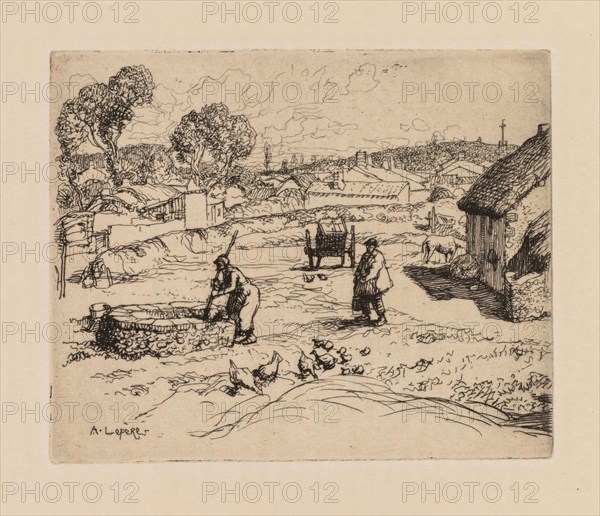 Auguste Lepère: La Masure (Vendèe). Auguste Louis Lepère (French, 1849-1918). Etching, from bound volume with seven etchings; sheet: 22.7 x 30.4 cm (8 15/16 x 11 15/16 in.); platemark: 12.1 x 14.8 cm (4 3/4 x 5 13/16 in.)