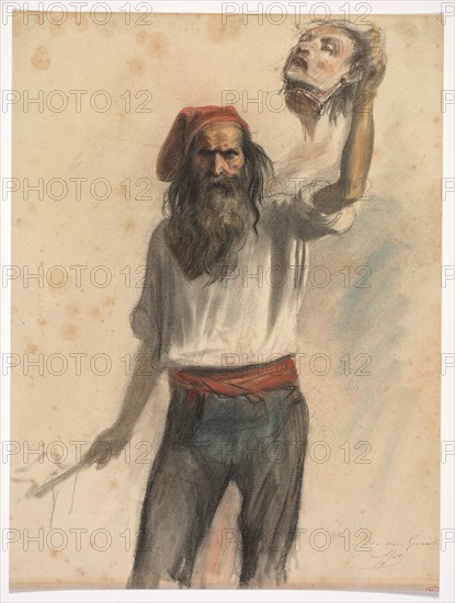 Un Borreau (An Executioner), c. 1848. Auguste Raffet (French, 1804-1860). Watercolor, gouache and black chalk ; sheet: 32.8 x 25 cm (12 15/16 x 9 13/16 in.).