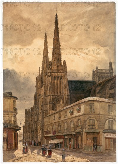 Cathédrale Sainte-André de Bordeaux, 1832. Adrien Dauzats (French, 1804-1868). Watercolor with gum arabic and touches of gouache; sheet: 43.6 x 30.8 cm (17 3/16 x 12 1/8 in.).