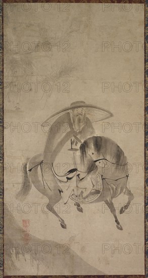 Su Dongpo Riding a Donkey, late 16th to early 17th century. Reietsu (Japanese, active late 16th to early 17th century). Hanging scroll; ink on paper; overall: 72 x 37.2 cm (28 3/8 x 14 5/8 in.).