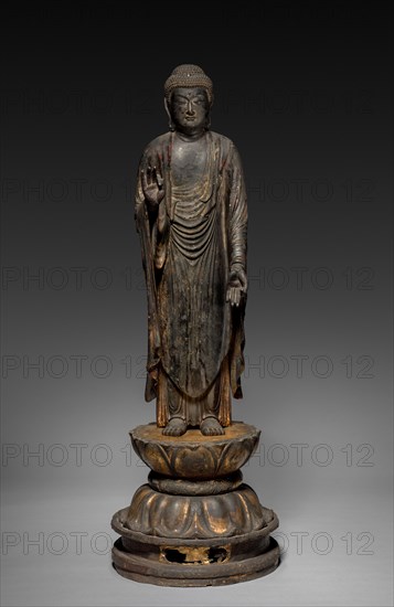 Amida, 13th century. Japan, Kamakura period (1185-1333). Wood with lacquer and gilding; overall: 109 cm (42 15/16 in.); figure: 79 cm (31 1/8 in.).