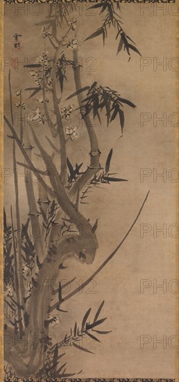 Bamboo and Plum, 1500s. Sesson Shukei (Japanese, active 1504-ca. 1589). Hanging scroll; ink on paper; mounted: 198.1 x 60.4 cm (78 x 23 3/4 in.).