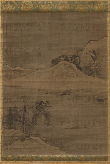 Landscape with Fishermen, 1600s. Attributed to Yi Bul-hae (Korean, active 1500s). Hanging scroll, ink and slight color on silk; overall: 122.2 x 42.9 cm (48 1/8 x 16 7/8 in.).
