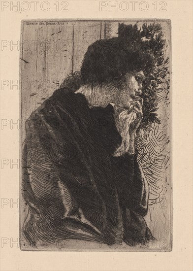 Sadness, 1887. Albert Besnard (French, 1849-1934). Etching; platemark: 14.8 x 19.8 cm (5 13/16 x 7 13/16 in.); sheet: 27.3 x 18.2 cm (10 3/4 x 7 3/16 in.).