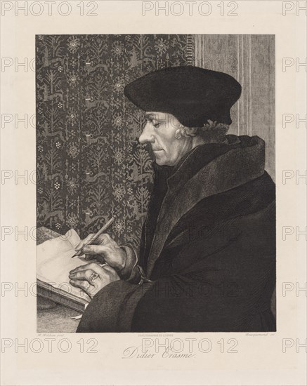 Erasmus (Didier Erasme), 1863. After Hans Holbein (German, c. 1465-1524), Félix Bracquemond (French, 1833-1914)
