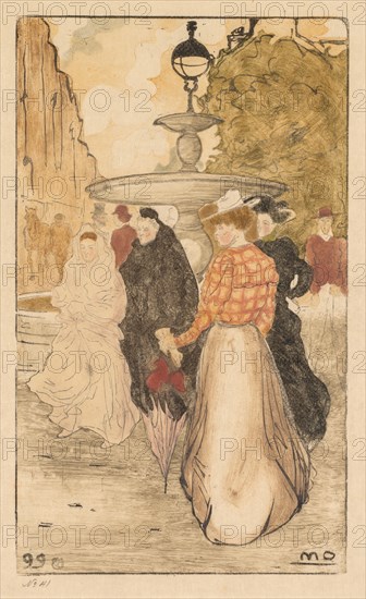 Place Saint Georges, 1899. Maurice Delcourt (French, 1877-1917). Color woodcut and soft-ground etching