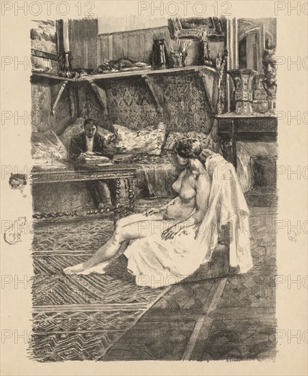 The Model Session (La Séance de modèle), c. 1895. Alexandre Lunois (French, 1863-1916). Lithograph