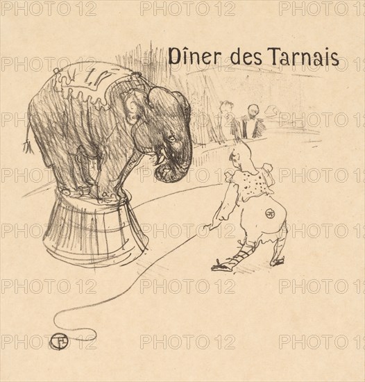 Menu from the Dinner Tarnais (Dîner des Tarnais), 1896. Henri de Toulouse-Lautrec (French, 1864-1901). Lithograph