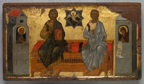 Icon of the New Testament Trinity, c. 1450. Byzantium, Constantinople. Tempera and gold on wood panel (poplar)