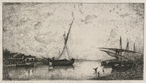 Canal aux Martigues, 1872. Adolphe Appian (French, 1818-1898). Etching; sheet: 25.2 x 32.4 cm (9 15/16 x 12 3/4 in.)